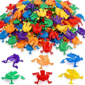 lot 8283 image: Skylety 12 Pcs Jumping Frog Toy 2 Inches Assorted Colors Plastic Frogs Toys for Passover Halloween Party Favors Birthday Gifts, 6 Colors (Multicolor)