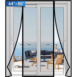 lot 8286 image: LONGEAS Magnetic Screen Door Upgraded PET Mesh Stronger Than Fiberglass and Polyester,Hands Free,Keeps Bugs Out,Pet & Kid Friendly,Suitable for Sliding Door,Large Patio Door and French Door-64x80