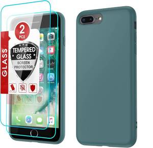 lot 8290 image: LeYi for iPhone 8 Plus7 Plus Case Slim Soft Silicone Cover, Green