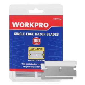 lot 8296 image: WORKPRO 100-Pack Single Edge Razor Blades, Razor Blade Scraper Refills