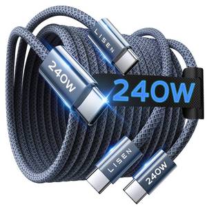 lot 8302 image: LISEN USB C to USB C Cable, 240W Fast Charging Type C Charger Cord (6.6FT)