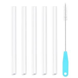 lot 8303 image: CampTek Replacement Straws Compatible with YETI Rambler Jr. 12 oz Kids Water Bottle,Include 5 BPA-FREE Straws and 1 Straw Cleaning Brush(12OZ)