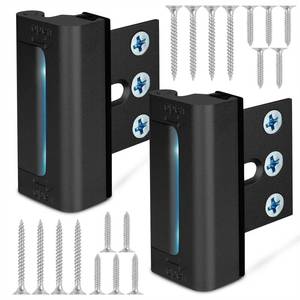 lot 8304 image: Home Security Door Reinforcement Lock, Upgraded Front Door Locks for Kids Safety Withstand 800 lbs, Child Proof Door Lock, Extra Door Lock from Inside Prevent Unauthorized Entry (2 Pack, Black)