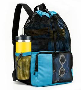 lot 8314 image: RUENVUE Mesh Swim Bag Drawstring Backpack 20L, Swim bags for Swimmers Equipment & Summer Essentials Mens and Women, Beach Backpack for Swimming Gear, Pool, Gym and Workout, Dive Snorkel Bags