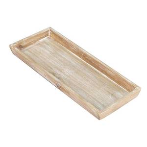 lot 8323 image: MAONAME Wash White Long Narrow Tray, 15.7x 6.8 Wood Bathroom Vanity Tray