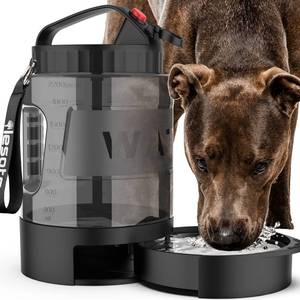 lot 8324 image: lesotc Portable Dog Travel Water Bottle, 77oz Large Travel Water Bowl for Dogs Camping Hiking Beach Hunting Essentials, Big Pet Bottles Bowl Water Dispenser for On The Go Park Car Walking Accessories