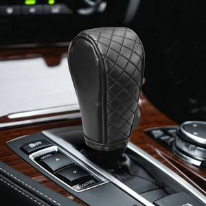 lot 8326 image: Surosha Leather Car Gear Shift Knob Cover, Shifter Cover, Dustproof Gear Shift Stick Protector with Diamond Embroidery, Anti-Slip Breathable Shifter Stick Protector Universal for Cars (Black)