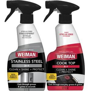 lot 8336 image: Weiman Stainless Steel Cleaner & Polisher and Daily Cooktop Cleaner Bundle