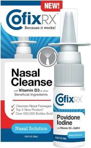 lot 8348 image: COFIXRX Nasal Cleanse Solution Spray, Povidone Iodine with Vitamin D3 & Xylitol, Cleans Nasopharynx, Cold and Allergy Relief, Laboratory Tested Patented Formula, Fast Acting and Long Lasting