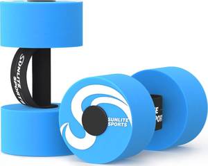 lot 8358 image: Sunlite Sports Water Weights Pool Exercise Dumbbells, Water Aerobic Equipment, High-Density EVA-Foam Dumbbell with Handle Strip, Aqua Therapy, Pool Fitness, Water Exercise, Set of 2