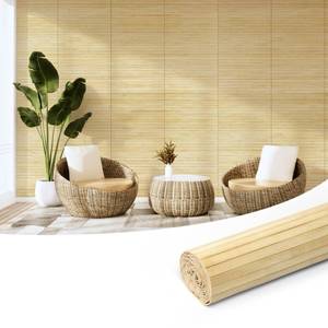 lot 8366 image: Art3d Pole Wrap Natural Bamboo Wall Panel, 12 x 96 in, 1-Pack, Raw