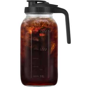 lot 11169 image: 64oz Glass Pitcher with Lid, 2 Quart iced tea pitcher for Cold Brew