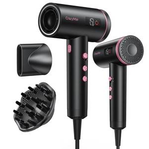 lot 11170 image: CrazyMar Hair Dryer, 180000 RPM High-Speed Blow Dryer with Diffuser, 500M Negative Ionic Hair Dryer for Fast Drying, Smart Temperature Control, Low Noise, Lightweight Travel Hair Dryer for Women & Men (Slight Use)