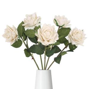lot 11171 image: YIFYBY 4Pcs Real Touch White Artificial Roses Flowers with Stem Large 3.9 Latex Faux Roses Lifelike Fake Roses for Vases Wedding Bridal Baby Shower Party Home Table Centerpiece Decor (Creamy White) (Used)
