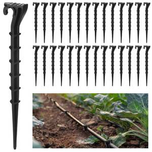 lot 11175 image: Glooglitter 120 Pack 14 Inch Irrigation Tubing Hold Down Plastic Anchor Stakes Drip Irrigation Support Stakes Ground Garden Hose for Garden Greenhouse Sprinkler Landscaping