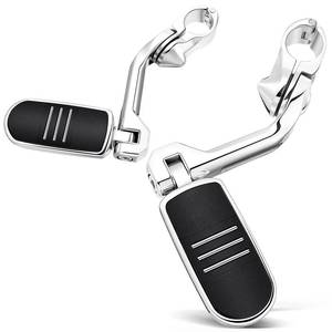lot 11179 image: Benlari Motorcycle Adjustable Highway Footpegs Style 1 Chrome Long Angled Fit for Harley Touring Street Glide Softail Dyna Sportster fits 1(25mm) 1-14(32mm) Engine Guard