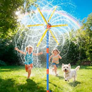 lot 11181 image: TERRAMUS 59 Windmill Water Sprinkler for Kids Summer Toys, 360° Spinning Splash Water Toy, Upgraded Double Sided with 6 Blades, Outdoor Backyard Games Summer Fun for Boys Girls Dogs & Garden Watering