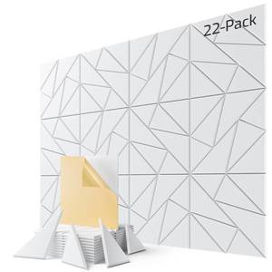 lot 11188 image: 22 Pack Geometric Sound Proof Foam Panels for Walls 12x12x0.4 Fabric