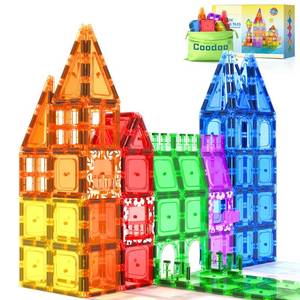 lot 11191 image: 60 PCS Magnetic Building Tiles Kids Toys STEM Magnetic Blocks Sensory Toys