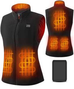 lot 11192 image: JS LifeStyle Heated Vest Jacket Women with 16000mAh Rechargeable Battery Pack Included Fleece Clothing with Light-Off Design