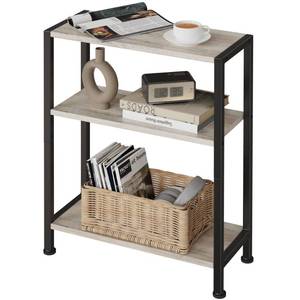 lot 11193 image: 3-Tier Side Table, Small EndTable, Sofa SideTable for Narrow Spaces, Slim EndTable, NightstandTable, Skinny Bedside Table, for Living Room, Bedroom, Office, Greige