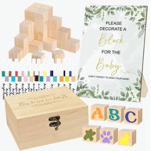 lot 11206 image: EIGTWEN 78 PCS Fun Baby Shower Games Sign Kit, Baby Blocks for Baby Shower
