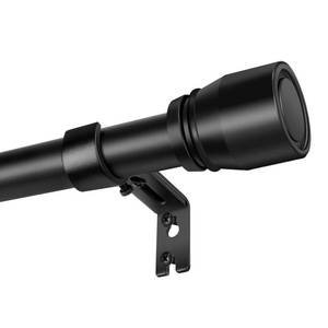 lot 11209 image: Curtain Rods 30 to 144 Inch 1 Pack Heavy Duty Adjustable Matte Black Rod