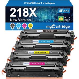 lot 11213 image: 218X Toner Cartridges 4 Pack for HP 218X 218A 3301fdw 3301sdw 3201dw 3301 (Used)