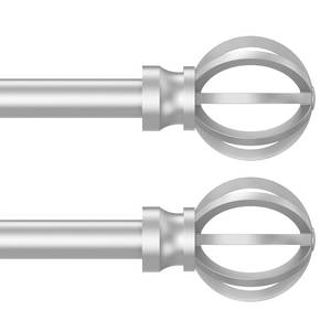 lot 11224 image: Silver Curtain Rods for Windows 28 to 48 Inch, 2 Pack 58 Diameter Heavy Duty Metal Adjustable Small Drapery Rod With Bracket