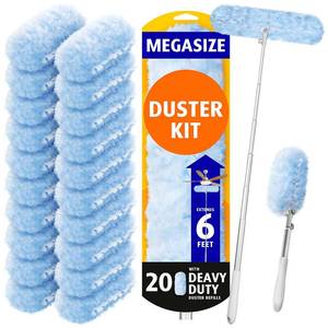 lot 11233 image: AIR U 6ft Extendable Duster with 20 Refills for Swiffer Dusters
