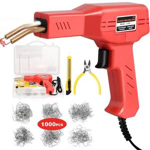 lot 11239 image: ATOLS Upgraded Plastic Welder, 1000PCS Staples, Pure Copper Transformer, Rapid Heating, Plastic Welding Kit, Hot Stapler Kit, Plastic Welder Gun Kit, Car Bumper Repair Kit, Plastic Repair Kit(Red)