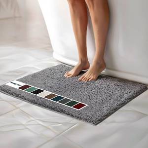 lot 11240 image: Muddy Mat�  Chenille Bathroom Rugs Quick Dry Microfiber Mats Non Slip Washable, Extra Thick, Soft and Highly Absorbent Bath Mats for Bathroom, Kitchen, and Shower Floor - Grey 24x35