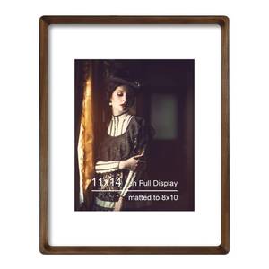 lot 11241 image: THKRLOF 11x14 Picture Frame Natural Walnut Wood with Mat for 8x10, Original Natural Solid Wood 11 by 14 Photo Frames with Tempered Glass Cover for Wall and Tabletop Display
