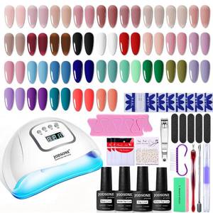 lot 11245 image: JODSONE 36Pcs Gel Nail Polish Kit with U V Light Crystal Transparent Classic Color 4 Functional Gel for All Seasons