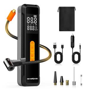 lot 12192 image: NEVERLAND Tire Inflator Portable Air Compressor - with 20000mAh Battery, 150 PSI Air Pump For Car Tires, 12V DC Electric Bike Tire Pump with Pressure Gauge LED Light for Car, Bicycle, Motorcycle, Ball