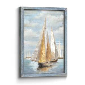 lot 12209 image: Ocean Sailboat Seascape Wall Art Rustic Sea Boat Wooden Framed Scenery Painting Prints Coastal Beach Seaside Relaxing Landscape Picture Artwork for Bedroom Bathroom Living Room 11x16 Inch