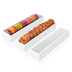 lot 12211 image: 3 Pcs Wood Cracker Tray for Serving Cracker Dish Rectangular Cracker Holder for Serving Trays Holders for Crackers White Cracker Dish Cookie Display Tray for Countertop Home Wedding Events Parties