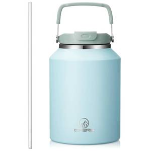 lot 12221 image: Gpeng 50 oz Tumbler with Handle, Water Bottles with Straw Lid, Insulated Stainless Steel Travel Mug Cup Holder Friendly, Keep Drinks Cold or Hot for 48 Hours (Used Water Condensation)