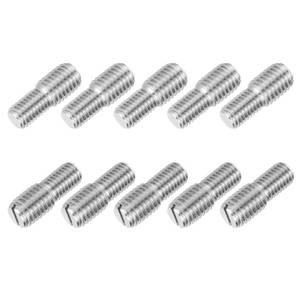 lot 12240 image: PATIKIL M10x15 to M12x15 Double End Threaded Stud Screw Bolt, 10 Pack Slotted Head 304 Stainless Steel Rod Bolts Thread Reducer Adapter for Furniture Fastener, 31mm Long