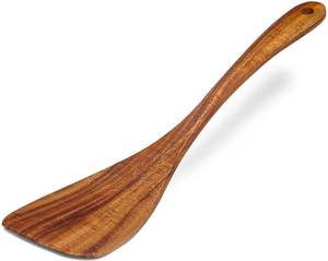 lot 12244 image: Jilla-hla Wooden Spatula Nonstick Turner Acacia Wood, Right Long Handle Flat Frying Spatulas Handmade for Mother Wife Grandma Her Kitchen Gift, Ideal Cookware Utensils for Cooking Eggs, Fish, Pancakes