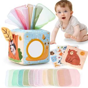 lot 12249 image: hahaland Baby Tissue Box Toy - 6 Month Old Montessori Baby Toys 6-12 Months