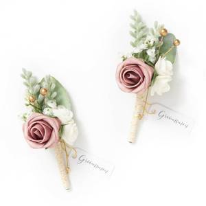 lot 12250 image: Lings moment Boutonniere for Men, Dusty Rose