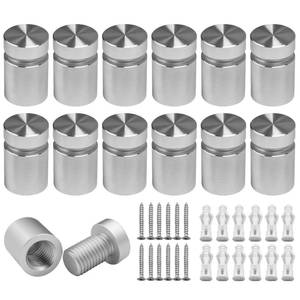 lot 12252 image: KENSHIRE 12 x 34 Inch 12PCS Aluminum Solid Sign Standoff Screws for Acrylic Advertising Screw wall Fixing standoffs mounts Glass Display Signs (Satin Chrome Anodized Color)
