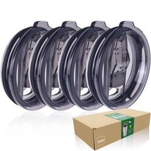 lot 12258 image: AICMEI 4 Replacement Lids for 30oz Stainless Steel Tumbler Lids - Only Replace The lid With A Top Diameter Of 3.91 inches (Bottom Diameter Of 3.74 inches)