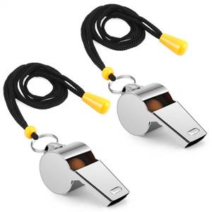 lot 12269 image: Whistle, Whistle for Coaches, Whistle for Teachers, Stainless Steel Whistles Coach Whistle with Lanyard Referee Whistle Loud Crisp Sound Sports Whistle for Adults Teachers Coaches Referees Officials