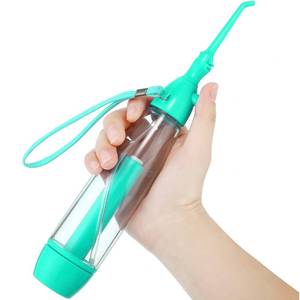 lot 12275 image: Water Dental Flosser for Teeth Non-Electric Oral Irrigator, Olive Green