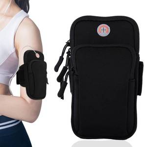 lot 12278 image: AiScrofa Sports Armband, Running Gym Universal Smartphone Arm Bag with Earphone Hole Multifunctional Pockets foriPhone 15, 14, 13, 12, 11 Pro Max, Xs, Xr, X, 8 Plus, SE, Galaxy S22 Ultra and More