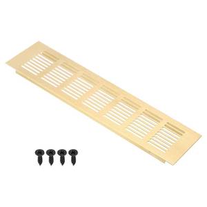 lot 12295 image: PATIKIL 12 x 3 Inch Door Air Vent Cover, Aluminum Grille Ventilation Cover Louvered with Mounting Screws for Cabinet Wardrobe Door, Gold Tone