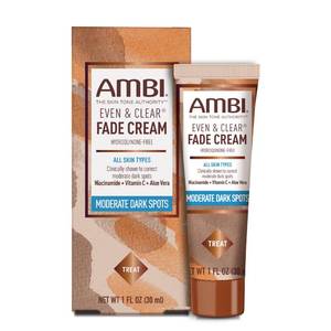 lot 12296 image: Ambi Even & Clear Fade Cream, Hydroquinone-free, Hyperpigmentation Treatment, Dark Spot Corrector, Results In As Little As 4 Weeks, Niacinamide, Aloe Vera, Vitamin C, 1 Fl Oz