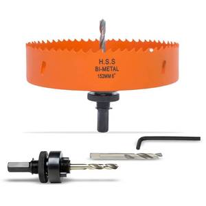 lot 12322 image: VIKITON 6 inch Hole Saw for Wood, Metal, Plastic & Drywall, with Arbor (Used)